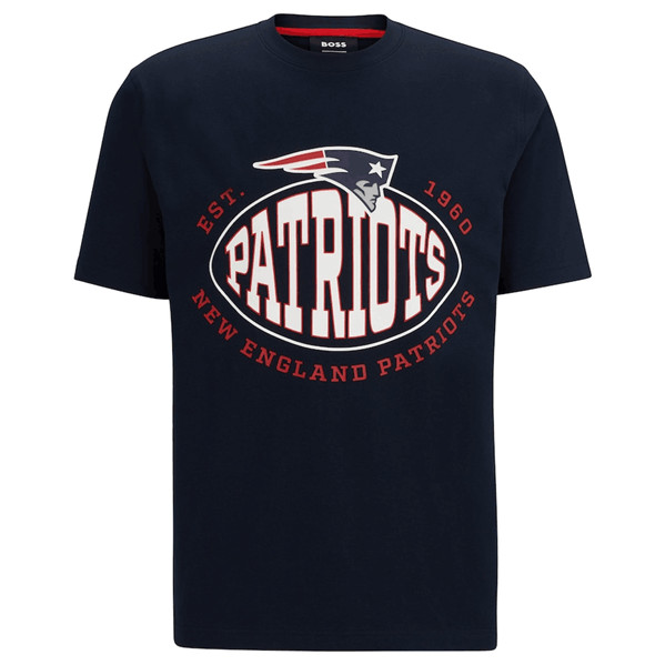Men's New England Patriots Navy BOSS X Trap T-Shirt